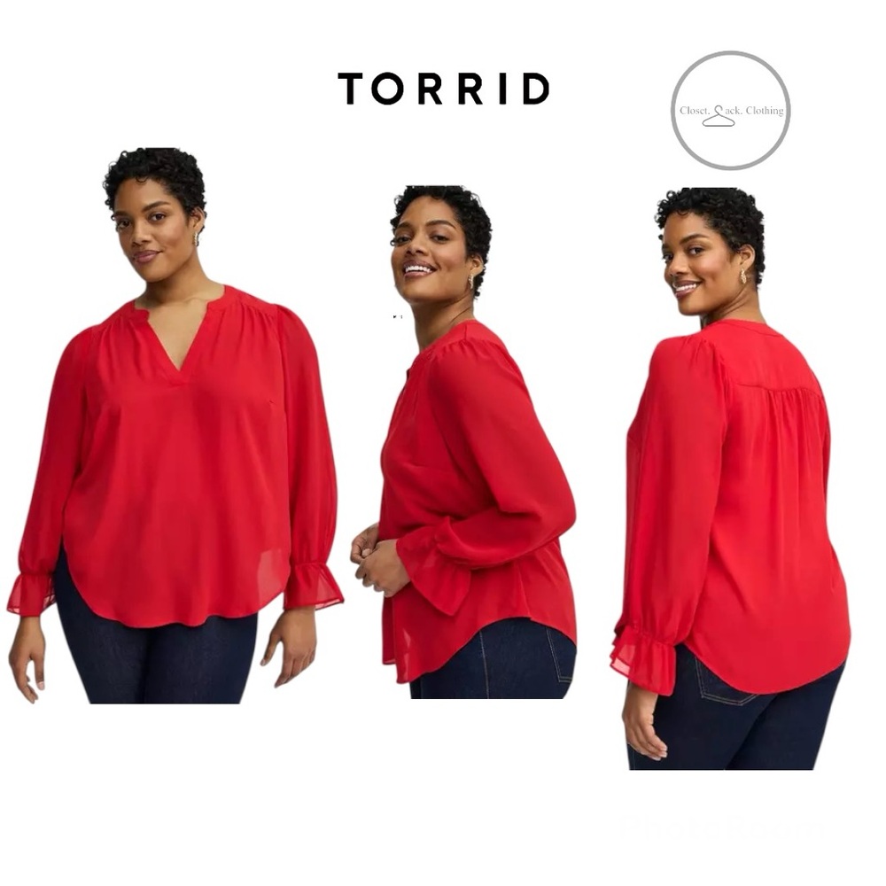 Torrid Harper Chiffon Sleeve Top